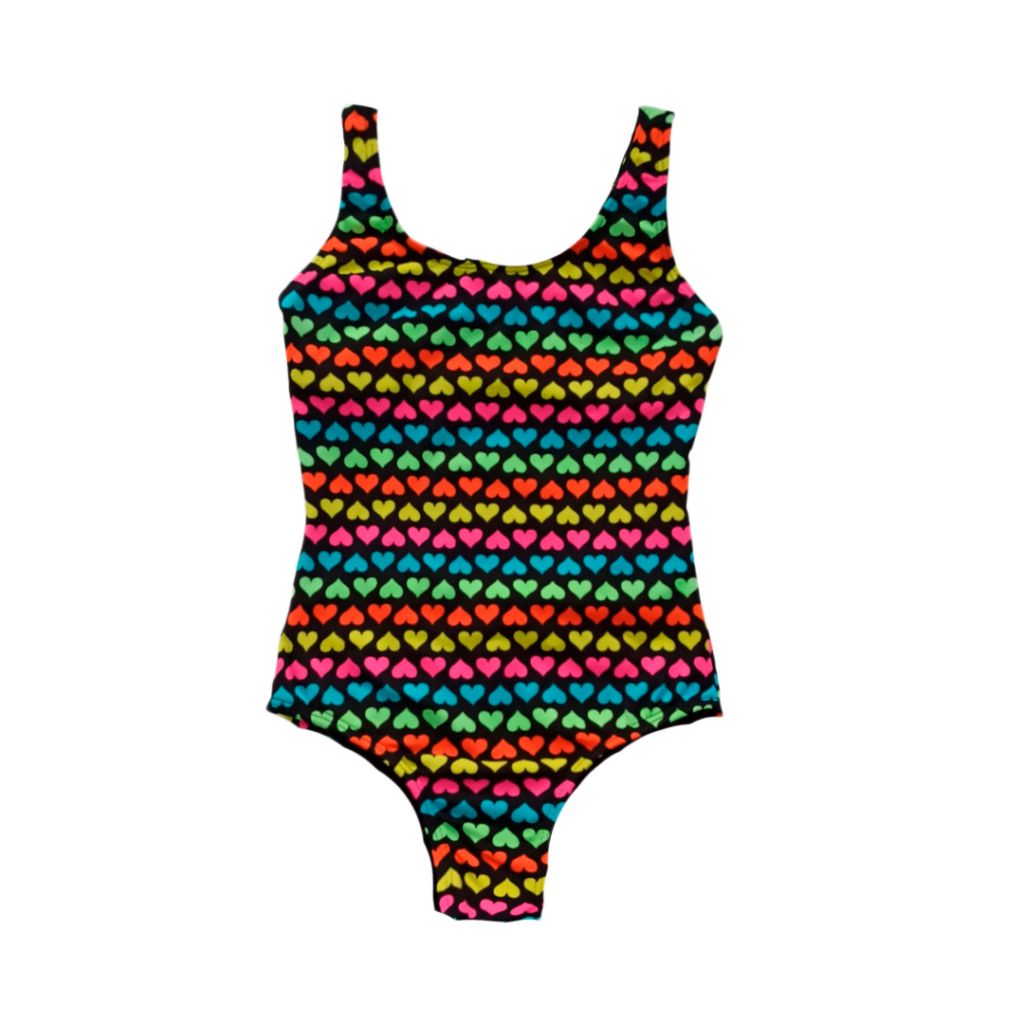 Maiô Infantil Tradicional Coração Multicolor Fashion Beach Brasil