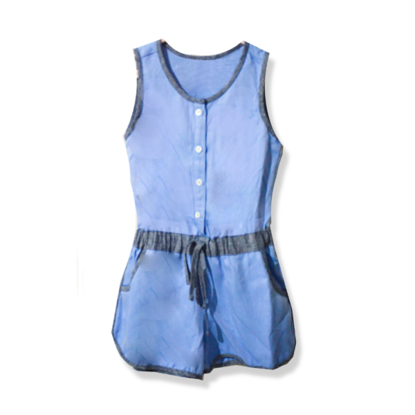 Vestido Infantil Azul Com Cinto