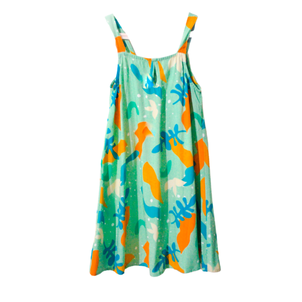 Vestido Infantil Natureza Verde Com Alça